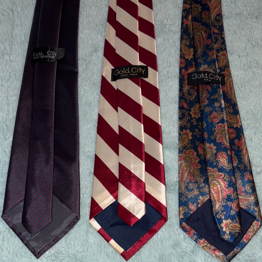 Men's Tie Set - Red, Blue, and Multicolor set of 3. $25